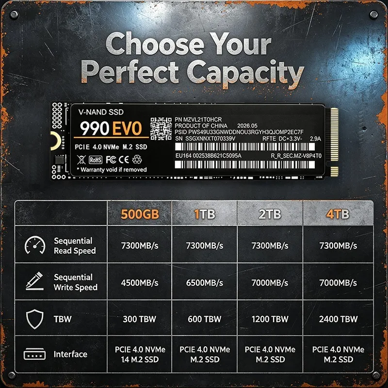 Gaming M.2 NVMe SSD 990 EVO PC - đánh giá và giá M.2 Nvme 4Tb Pcie 4.0 Ssd